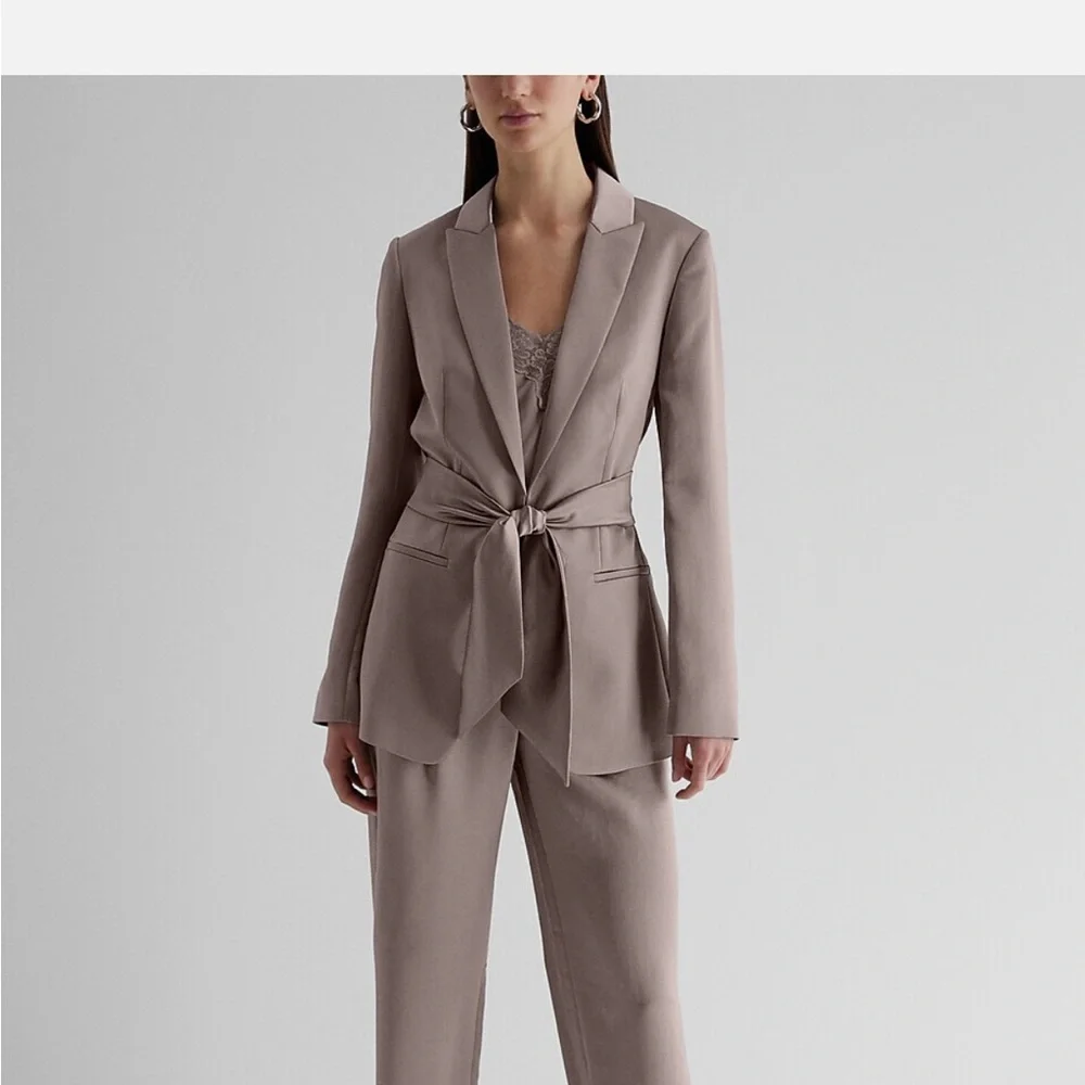 Express Satin Gray Blazer - Picture 3 of 8